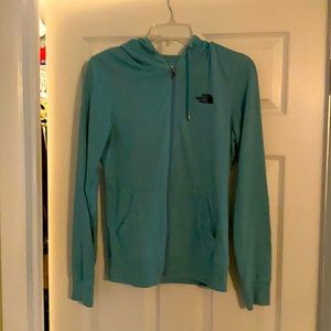North Face Lightweight Hooded Jacket. Medium. Light Green